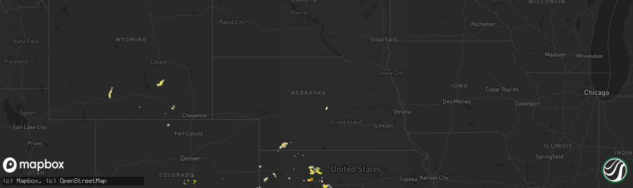 Hail map in Nebraska on June 6, 2017