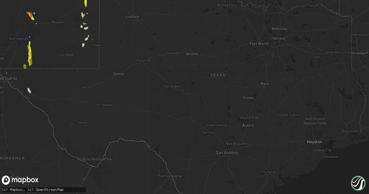 Hail map in Texas on June 6, 2017