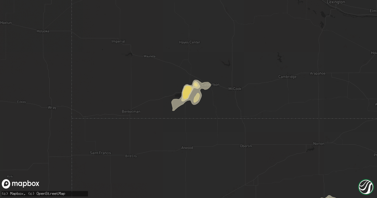 Hail map in Trenton, NE on June 6, 2017
