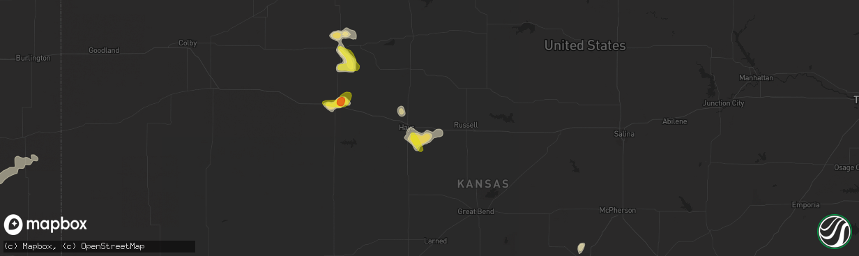 Hail map in Victoria, KS on June 6, 2017