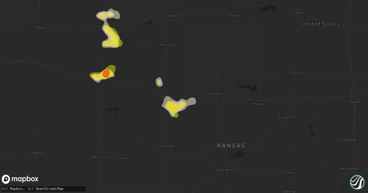 Hail map in Victoria, KS on June 6, 2017