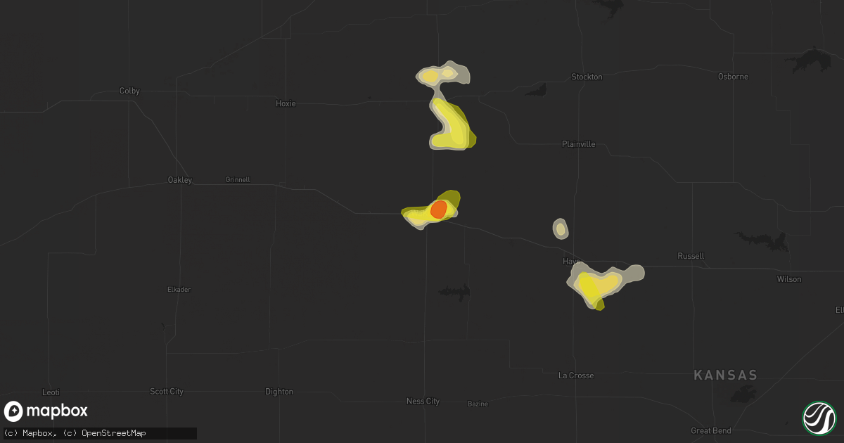 Hail map in Wakeeney, KS on June 6, 2017