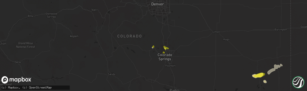 Hail map in Woodland Park, CO on June 6, 2017