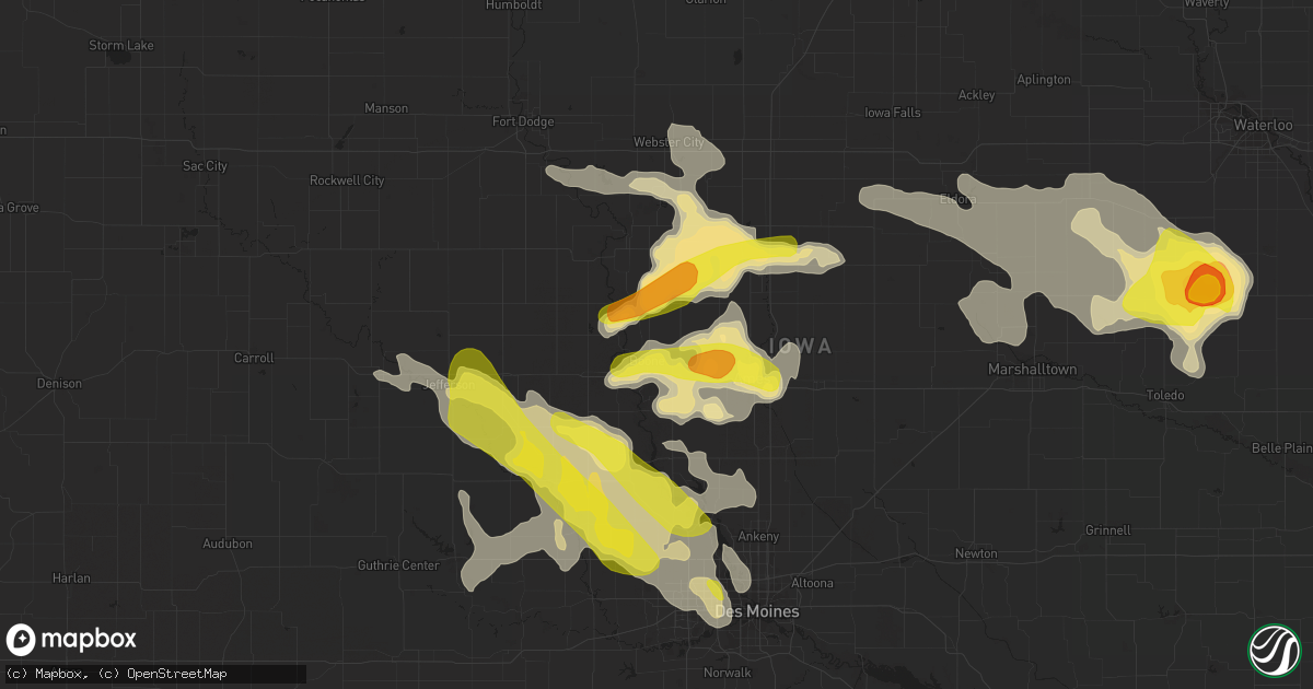 Hail map in Boone, IA on June 6, 2018