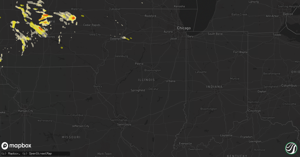 Hail map in Illinois on June 6, 2018