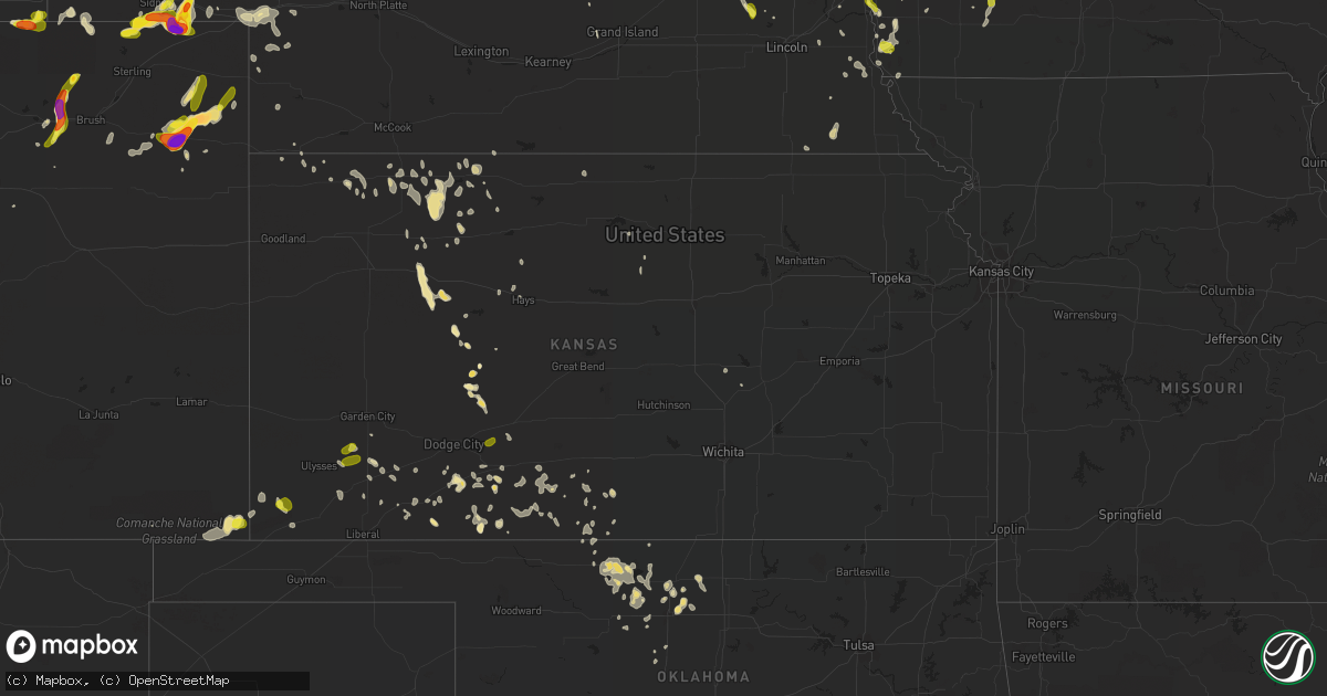 Hail map in Kansas on June 6, 2018