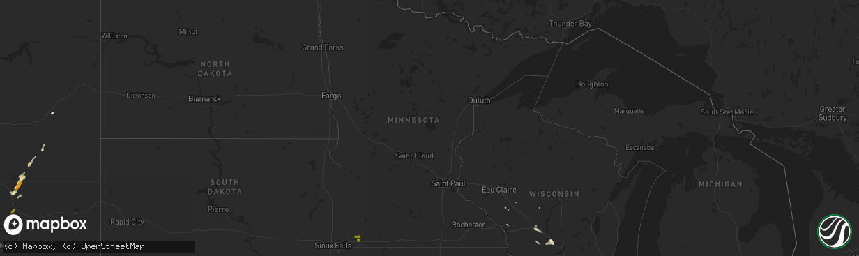 Hail map in Minnesota on June 6, 2018