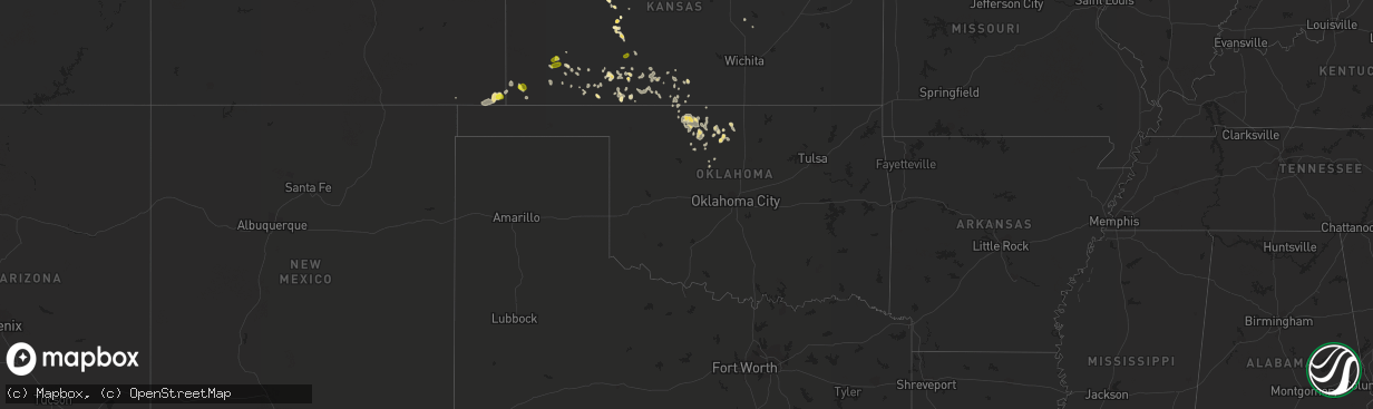 Hail map in Oklahoma on June 6, 2018