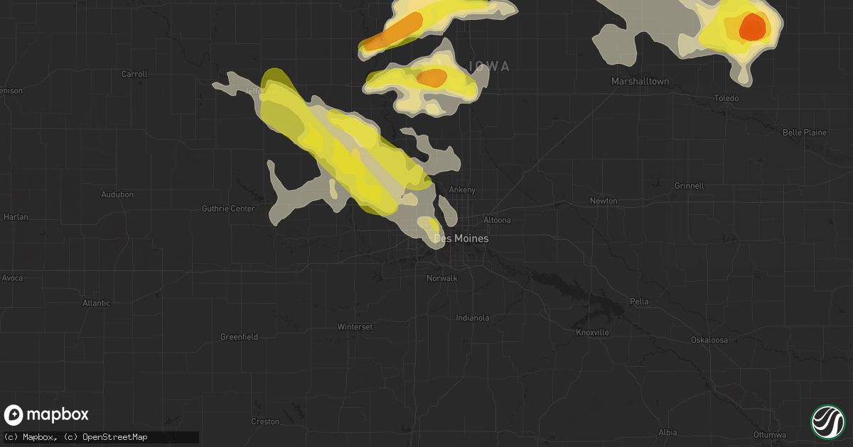Hail map in Urbandale, IA on June 6, 2018