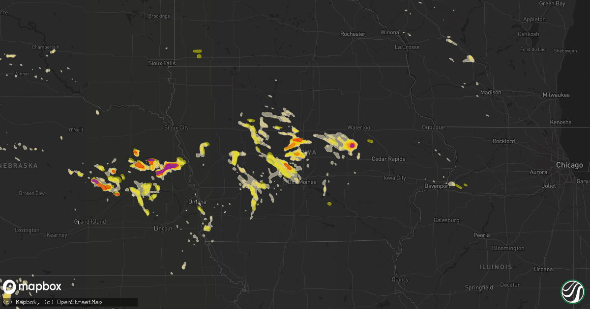 Hail map on June 6, 2018