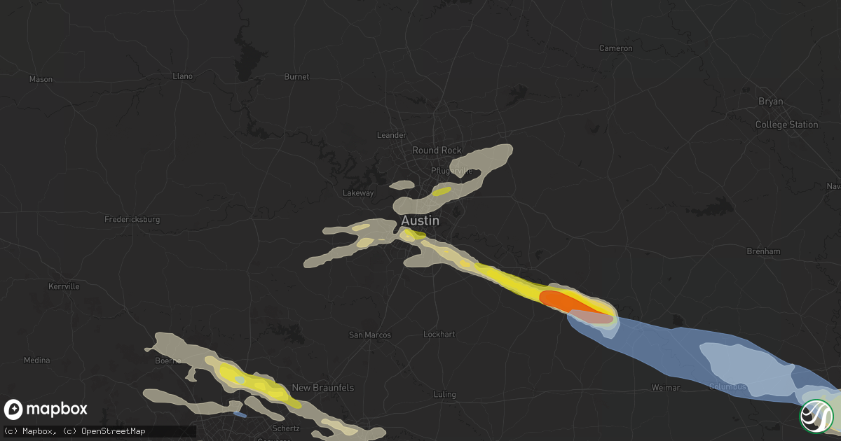 Hail map in Austin, TX on June 6, 2019
