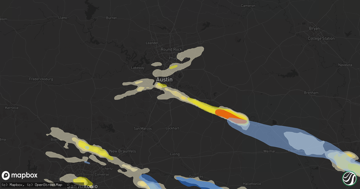 Hail map in Del Valle, TX on June 6, 2019