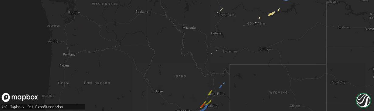 Hail map in Idaho on June 6, 2019