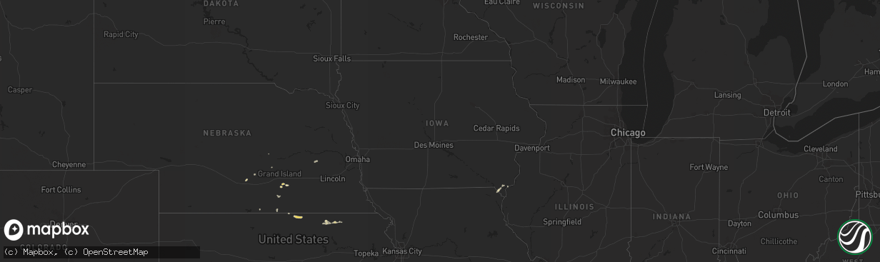 Hail map in Iowa on June 6, 2019