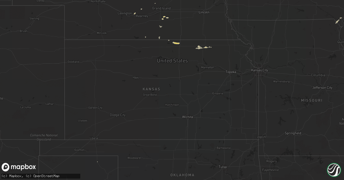 Hail map in Kansas on June 6, 2019