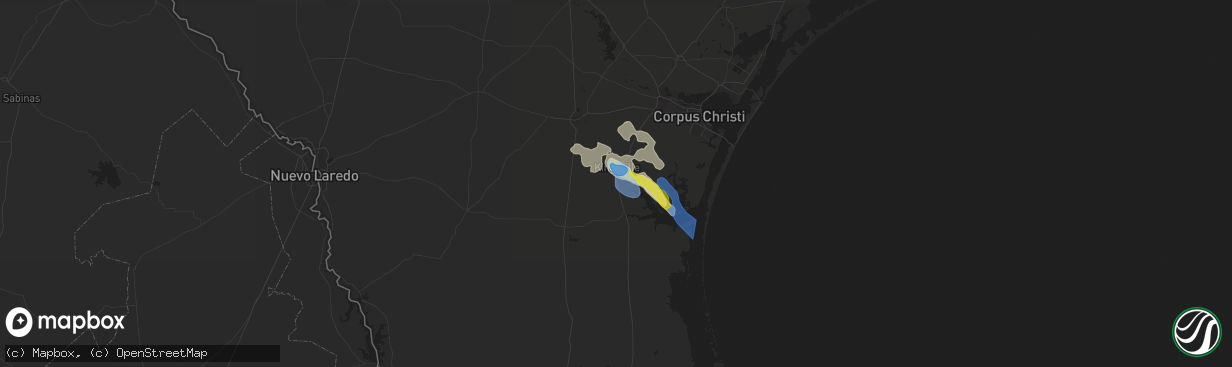 Hail map in Kingsville, TX on June 6, 2019