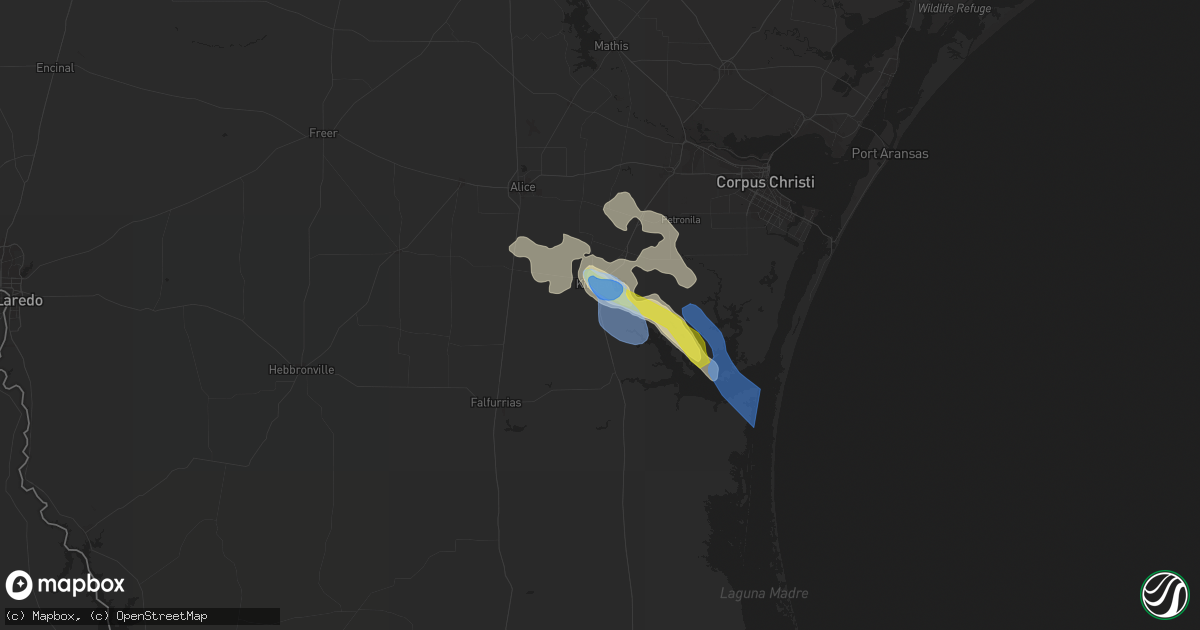 Hail map in Kingsville, TX on June 6, 2019