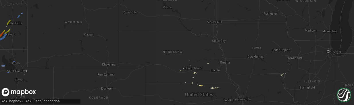 Hail map in Nebraska on June 6, 2019