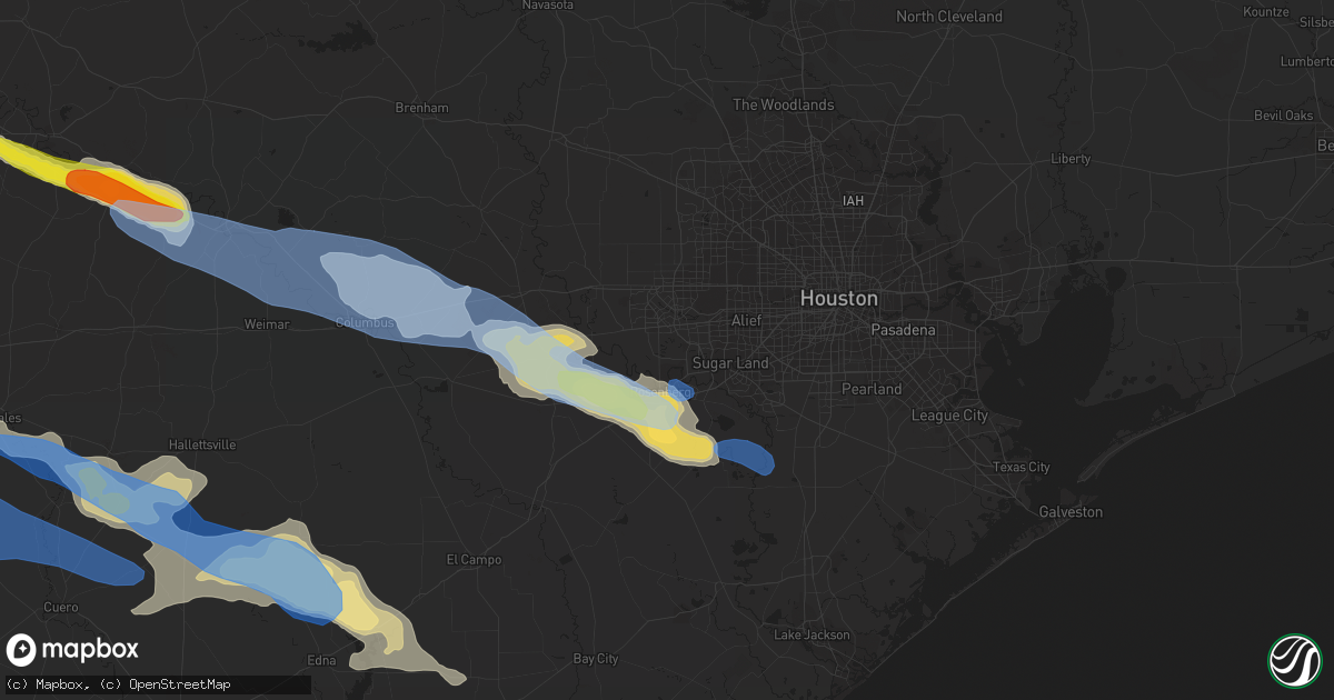 Hail map in Richmond, TX on June 6, 2019