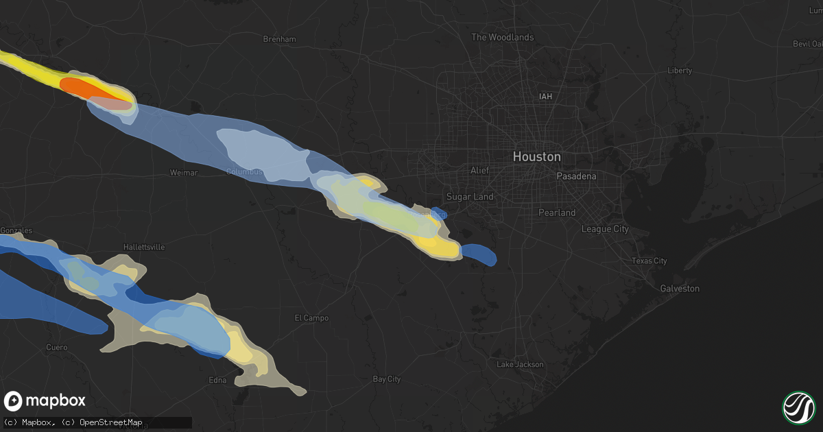 Hail map in Rosenberg, TX on June 6, 2019