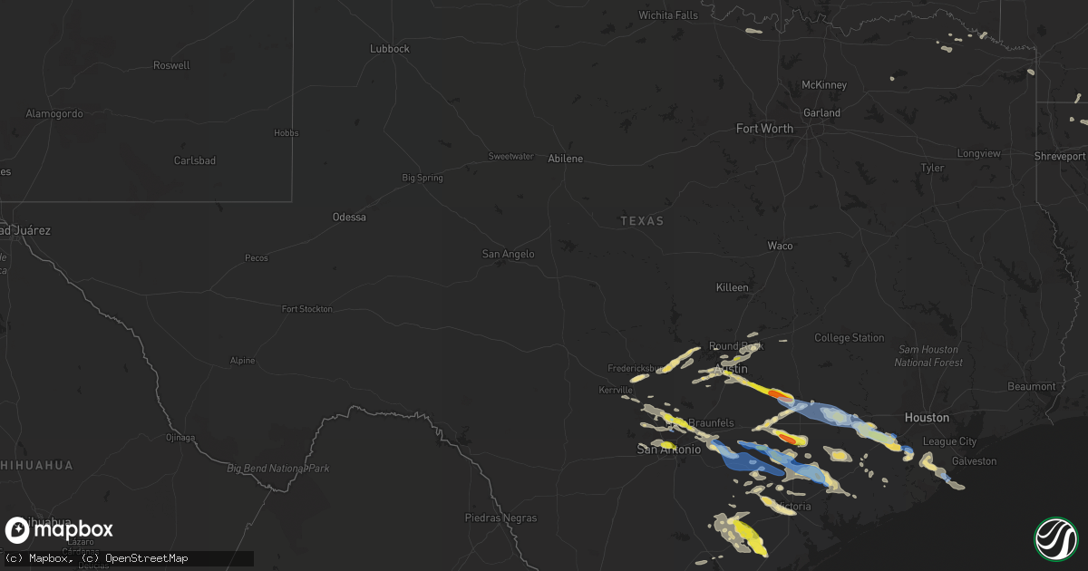 Hail map in Texas on June 6, 2019