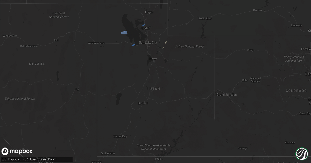 Hail map in Utah on June 6, 2019