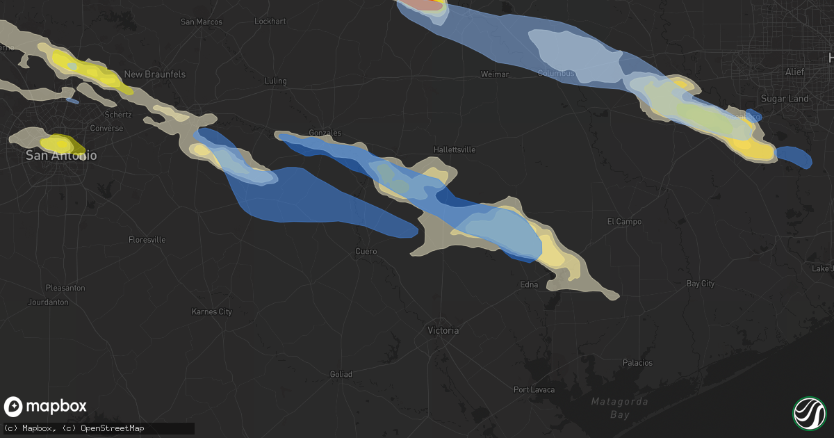 Hail map in Yoakum, TX on June 6, 2019