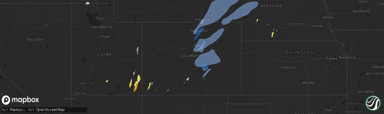 Hail map in Colorado on June 6, 2020