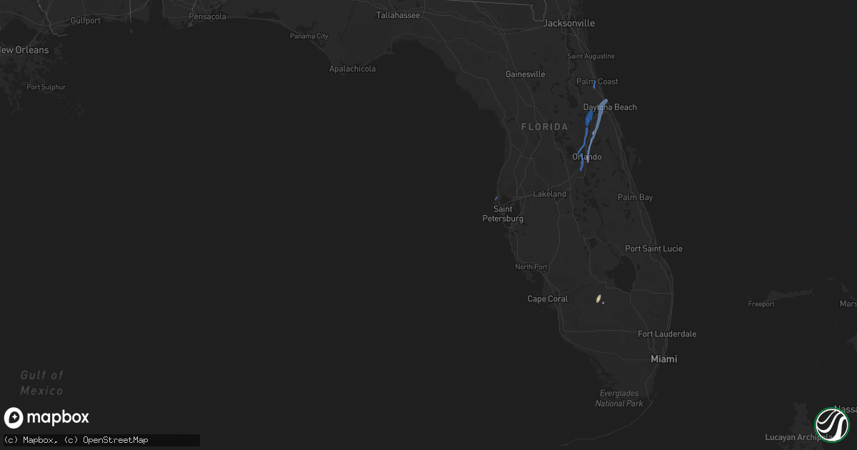 Hail map in Florida on June 6, 2020