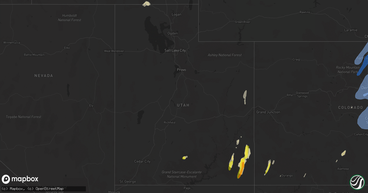 Hail map in Utah on June 6, 2020