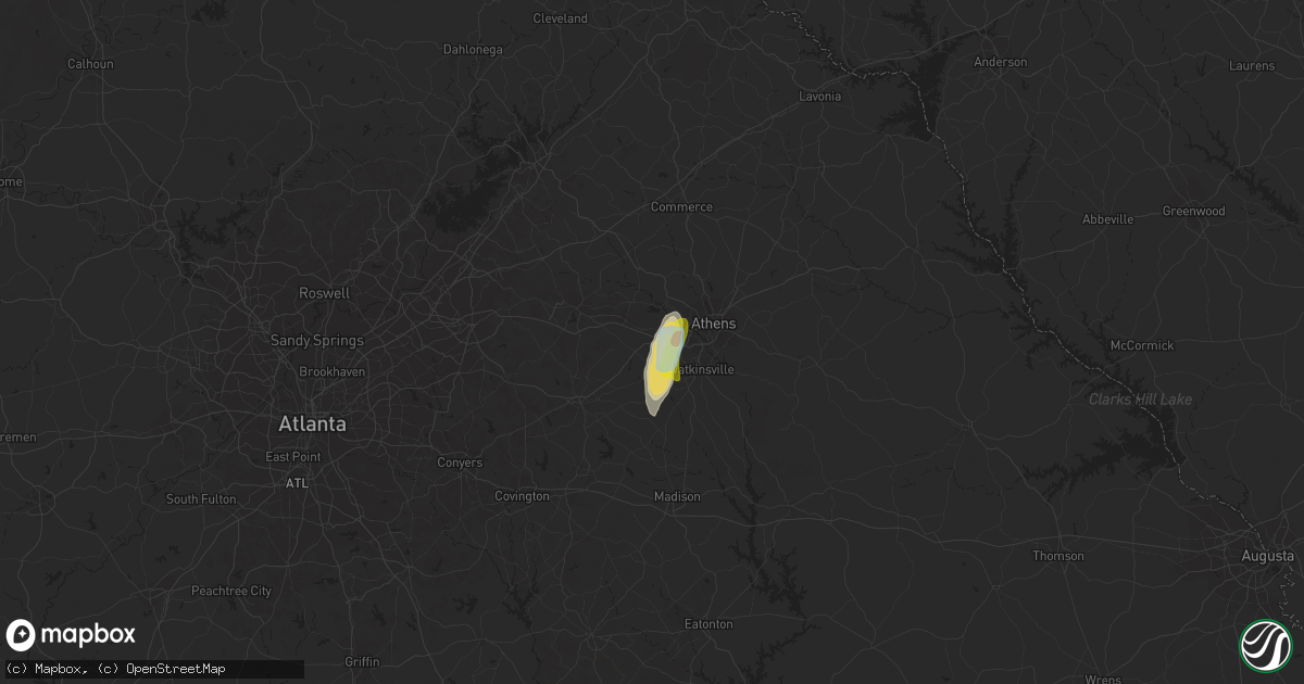 Hail map in Bogart, GA on June 6, 2021