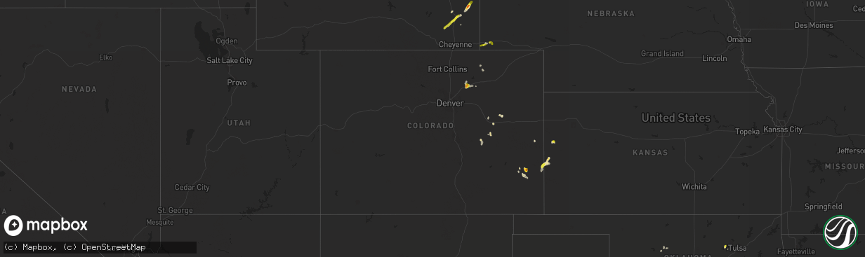 Hail map in Colorado on June 6, 2021