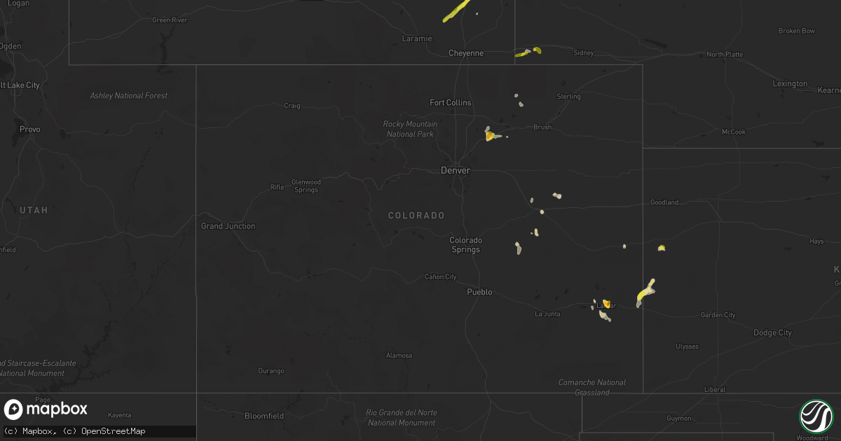Hail map in Colorado on June 6, 2021
