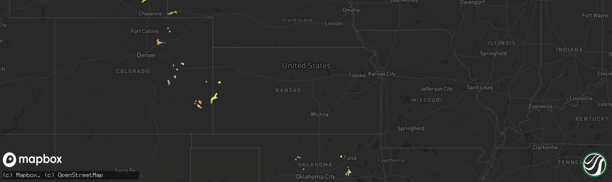 Hail map in Kansas on June 6, 2021