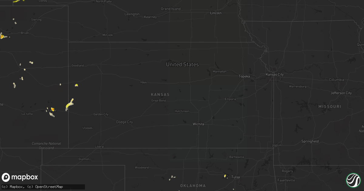 Hail map in Kansas on June 6, 2021