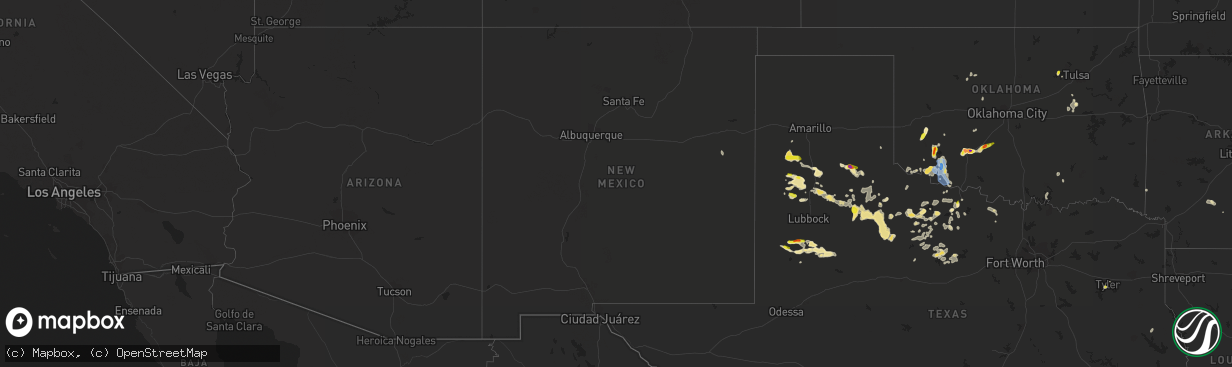 Hail map in New Mexico on June 6, 2021