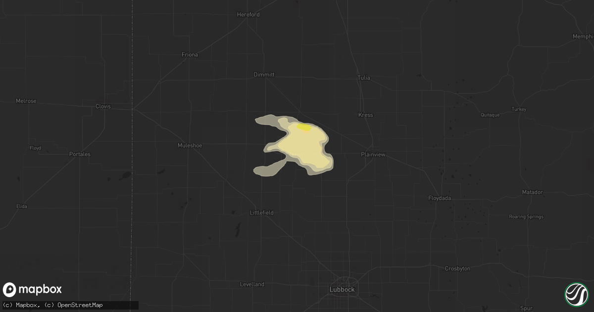 Hail map in Olton, TX on June 6, 2021