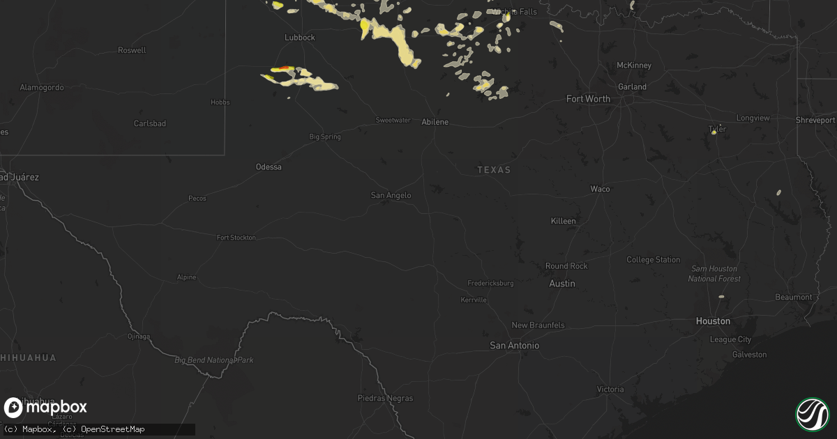 Hail map in Texas on June 6, 2021