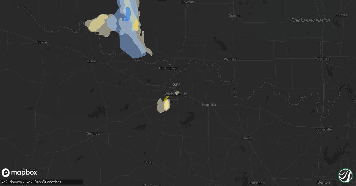 Hail map in Wichita Falls, TX on June 6, 2021