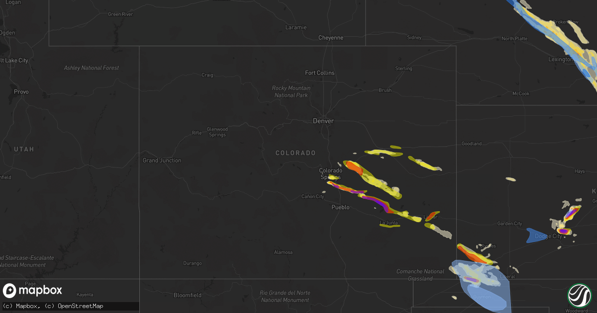 Hail map in Colorado on June 6, 2022