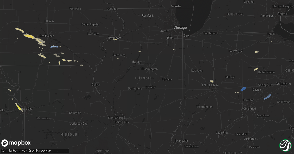 Hail map in Illinois on June 6, 2022