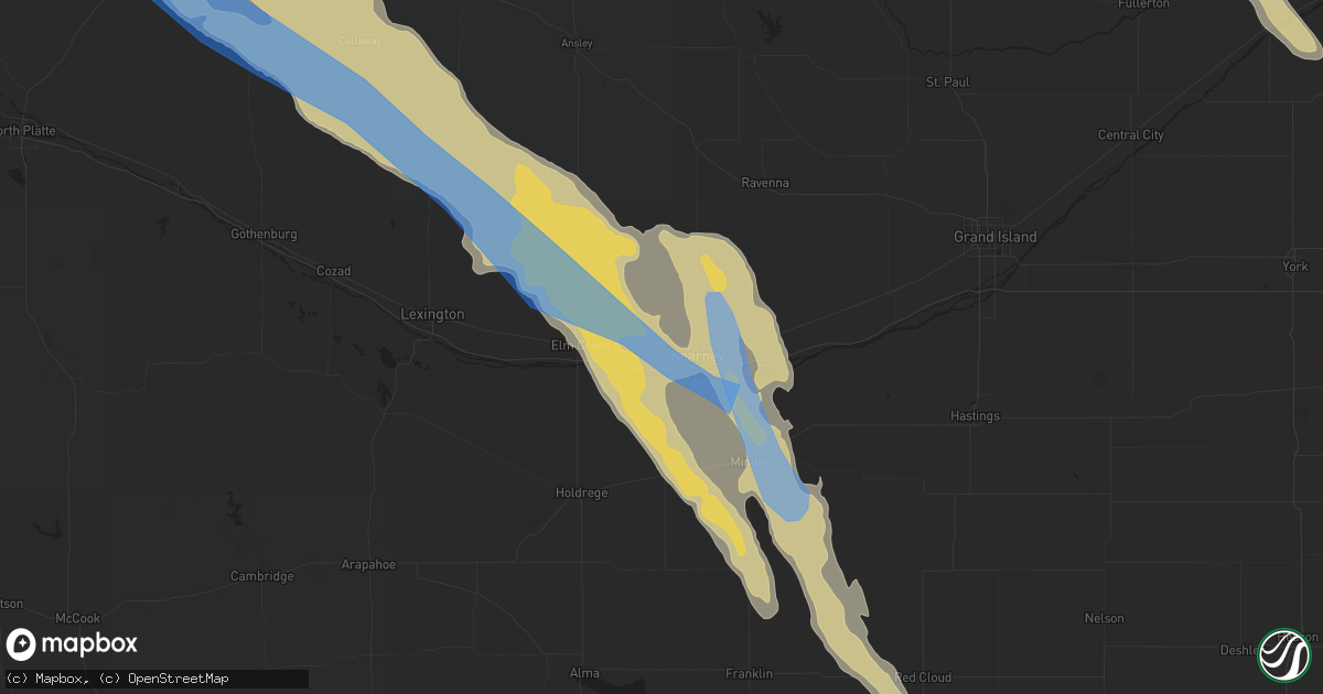 Hail map in Kearney, NE on June 6, 2022