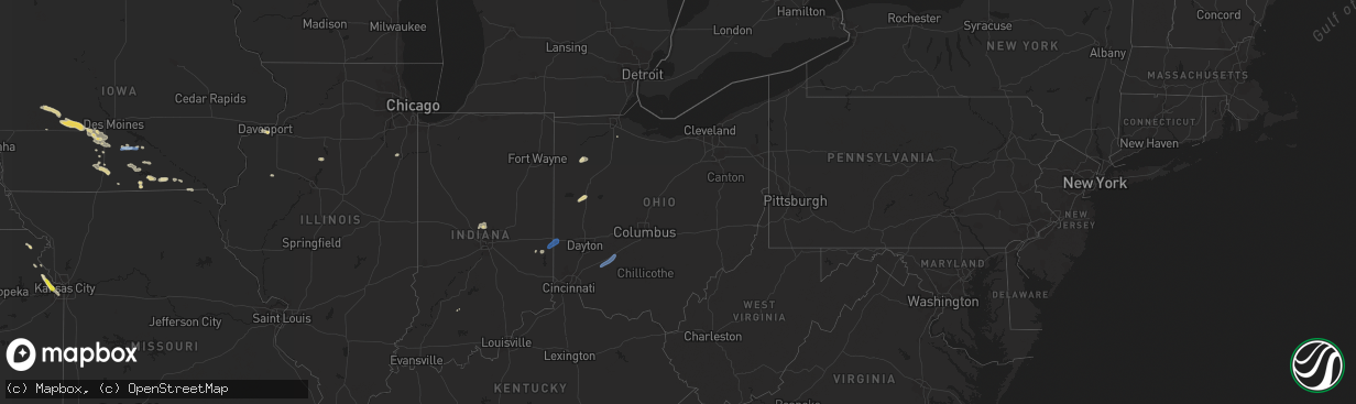 Hail map in Ohio on June 6, 2022