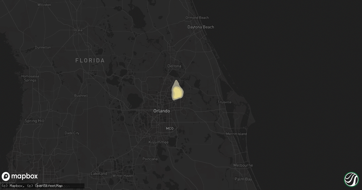 Hail map in Oviedo, FL on June 6, 2022