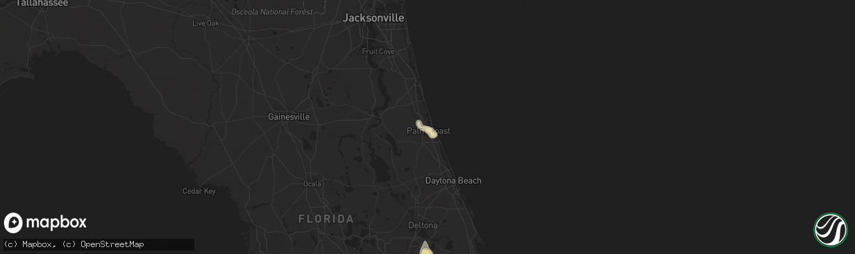 Hail map in Palm Coast, FL on June 6, 2022