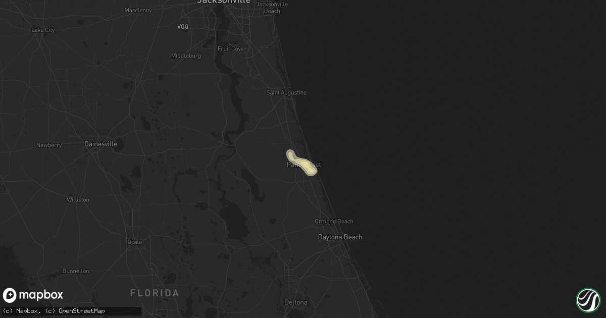 Hail map in Palm Coast, FL on June 6, 2022