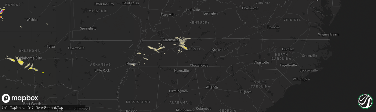 Hail map in Tennessee on June 6, 2022