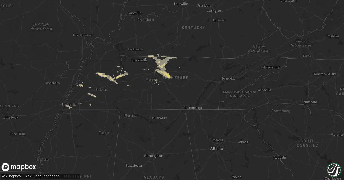 Hail map in Tennessee on June 6, 2022