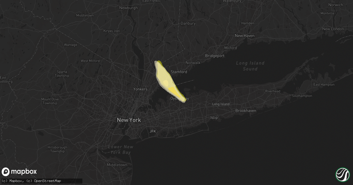 Hail map in Bayville, NY on June 6, 2023