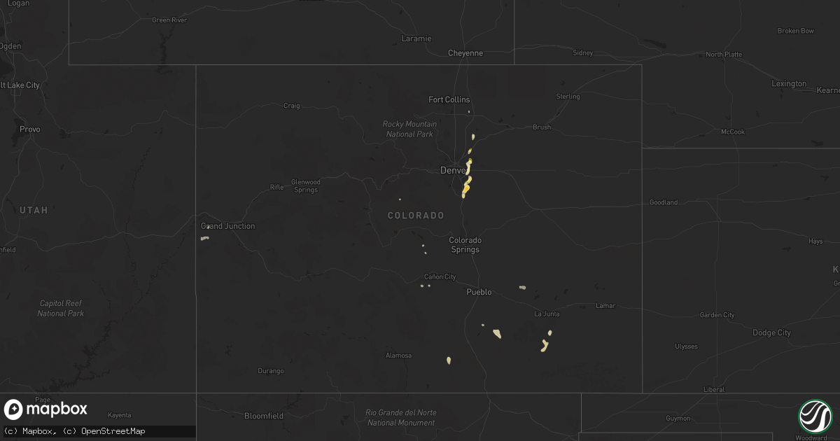 Hail map in Colorado on June 6, 2023